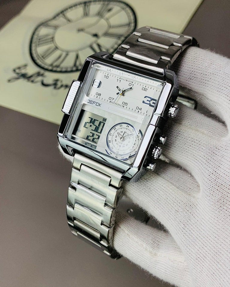 Original Skmei Triple Times Men’s Watch – 3 Time Display, 12/24Hr Format, Alarm, Day - Date - Month, Full Steel Body with 1 Year Warranty - RIGHT TIME